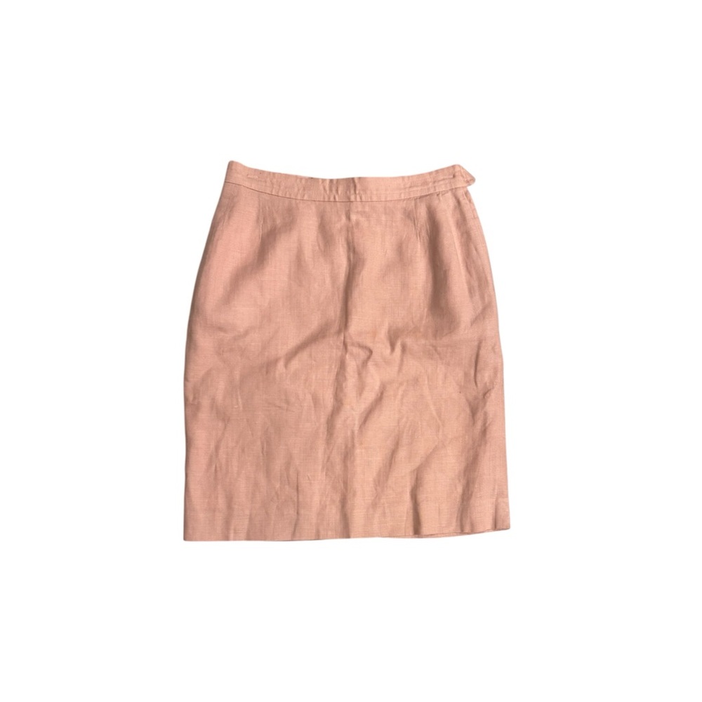 Saint Laurent Rive Gauche Vintage Peach-Pink Linen Pencil Skirt